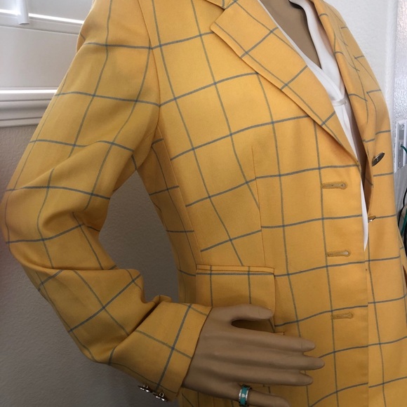 Vintage Escada Plaid M.Ley Cashmere Jacket Blazer